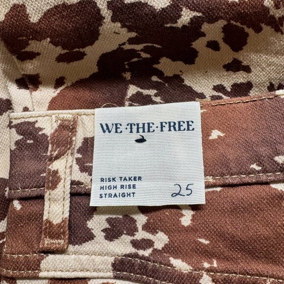 NWT Free People Cow Print Jeans Risk Taker Brown Denim 25 - Picture 7 of 14